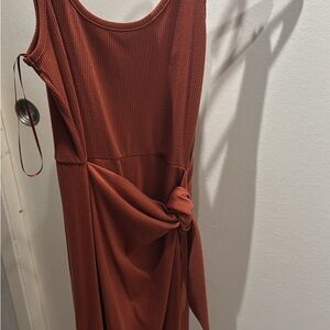 Nine Britton Asymmetrical Rust Dress